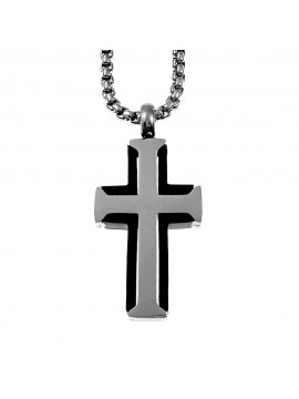 collana croce uomo acciaio cll2128