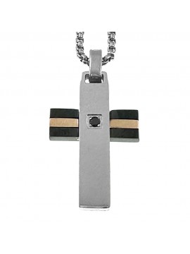 collana croce uomo acciaio cll2129