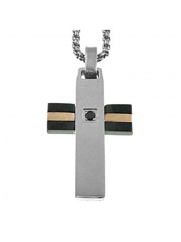 collana croce uomo acciaio cll2129