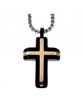 collana croce uomo acciaio cll2130
