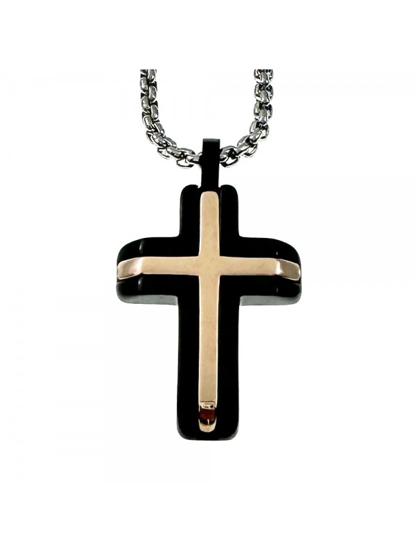 collana croce uomo acciaio cll2130
