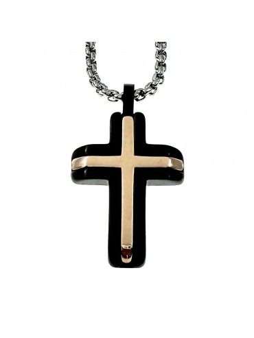 collana croce uomo acciaio cll2130