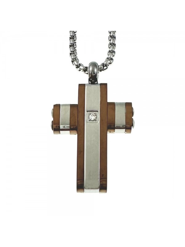 collana croce uomo acciaio cll2131