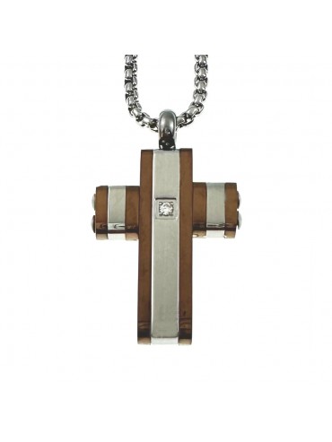 collana croce uomo acciaio cll2131