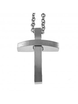 collana croce uomo acciaio cll2135