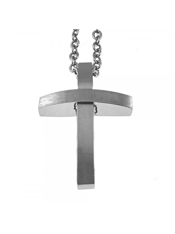 collana croce uomo acciaio cll2135