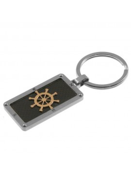 Portachiavi uomo con timone in acciaio prt0006