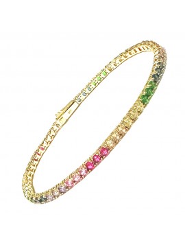 Bracciale tennis donna multicolore argento bcc0383