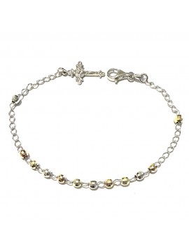 bracciale rosario in argento 925 tre colori