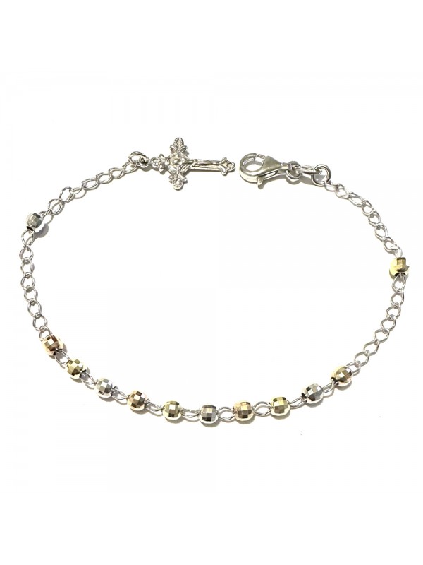 bracciale rosario in argento 925 tre colori