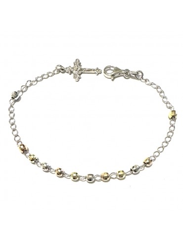 bracciale rosario in argento 925 tre colori