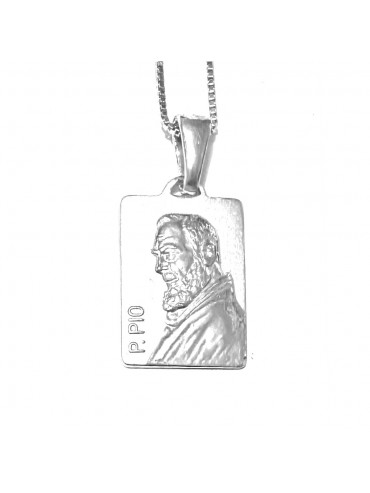 collana san padre pio argento 925 cll1866
