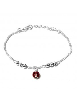 bracciale coccinella donna ragazza bimba argento bcc2734