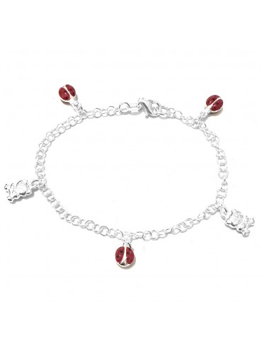 bracciale coccinella donna ragazza bimba argento bcc2735