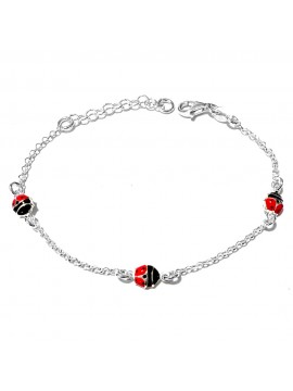 bracciale coccinella donna ragazza bimba argento bcc2737
