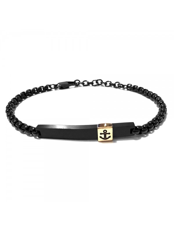 bracciale uomo ancora acciaio e piastra bcc2766