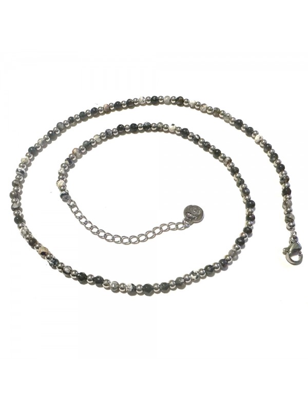Collana uomo acciaio e pietre dure - cll1680