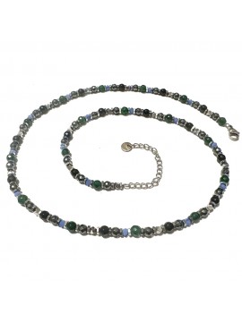 Collana uomo in acciaio inossidabile maglia a pallini bicolore