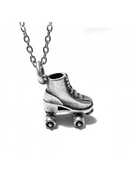 Collana con pattino a rotelle ciondolo in argento - cln0017