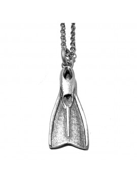 Collana pinna da sub o subacqueo ciondolo in argento - cln0056