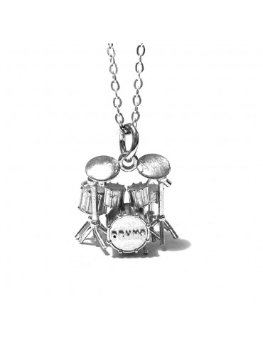 Collana con batteria musicale argento 925 cln0036