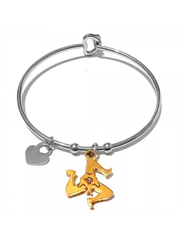 Bracciale donna trinacria ciondolo gioielli sicilia siciliani bcc0036