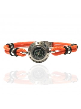 Bracciale uomo bussola marinara acciaio e corda bcc3045