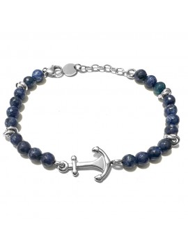 bracciale uomo con ancora in acciaio e pietre bcc3050