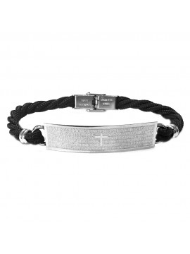 bracciale padre nostro uomo acciaio e corda bcc2748