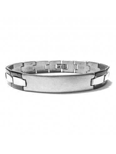 bracciale uomo acciaio con piastra bcc2762