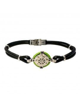 timone bracciale uomo acciaio pelle bcc3065