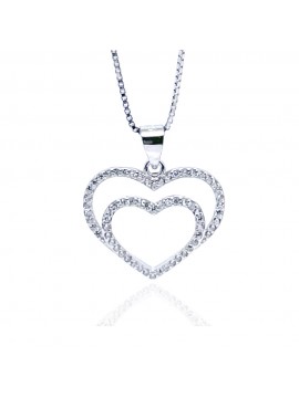Collana con cuore in argento 925 e zirconi donna cll2205