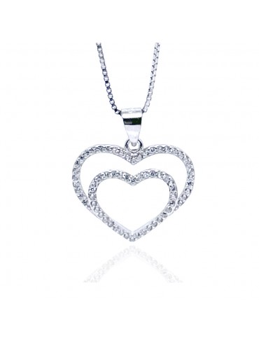 Collana con cuore in argento 925 e zirconi donna cll2205