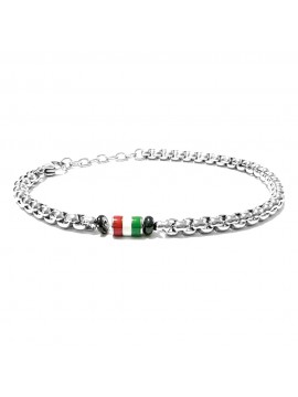 bracciale uomo bandiera italiana acciaio bcc0487