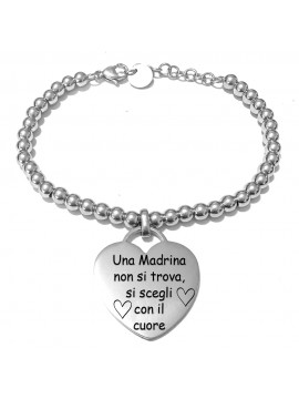bracciale madrina con frase acciaio bcc3013