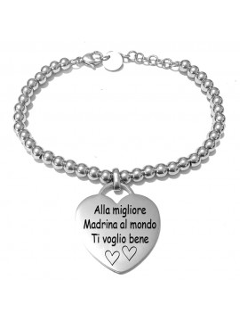 bracciale madrina con frase acciaio bcc3015