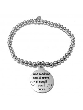 bracciale madrina con frase acciaio bcc3019