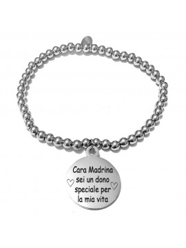 bracciale madrina con frase acciaio bcc3024