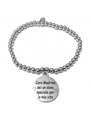 bracciale madrina con frase acciaio bcc3024