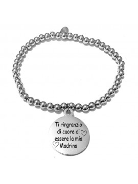 bracciale madrina con frase acciaio bcc3025