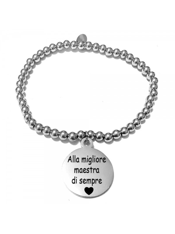 bracciale maestra con dedica in acciaio bcc3031