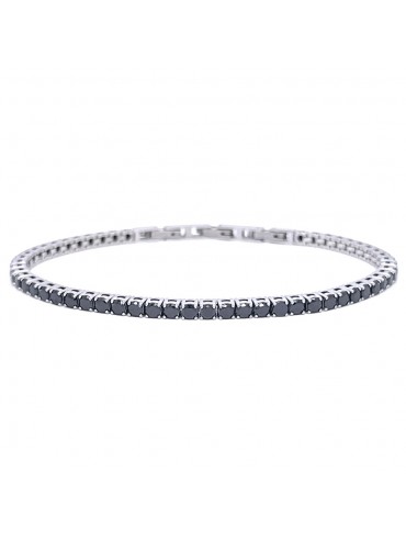 bracciale tennis uomo nero acciaio bcc3071