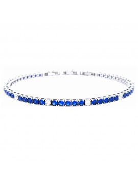 Bracciale tennis uomo donna blu zaffiro in acciaio bcc3072