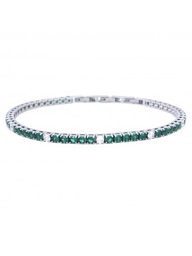 Bracciale tennis uomo donna verde smeraldo in acciaio bcc3075