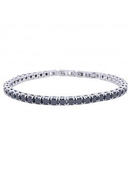 bracciale tennis uomo nero acciaio bcc3077