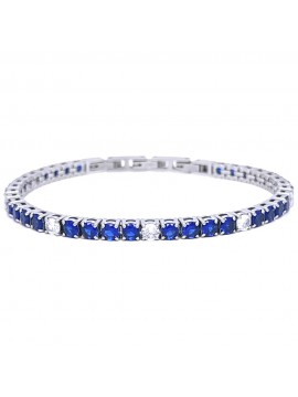 Bracciale tennis uomo donna blu zaffiro in acciaio bcc3080
