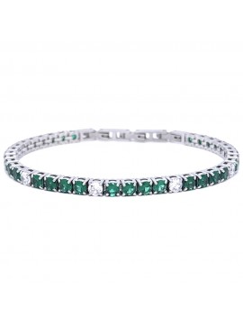 Bracciale tennis uomo donna verde smeraldo in acciaio bcc3081