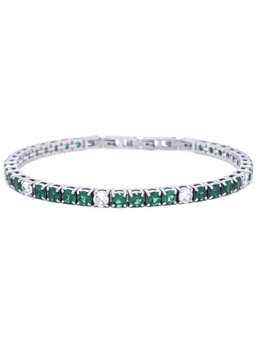 Bracciale tennis uomo donna verde smeraldo in acciaio bcc3081