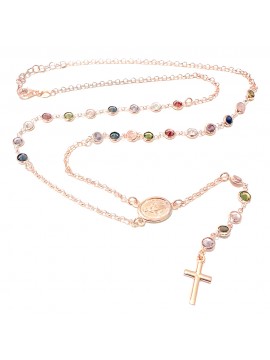 collana rosario donna argento 925 ramata cattolico estive colorata cll2217
