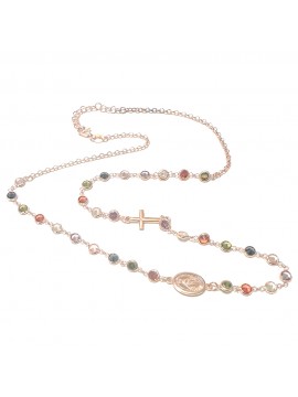 collana rosario donna argento 925 ramata cattolico estive colorata cll2216